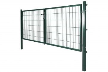 Gartentor Mit Einstabmatten Fullung 300cm Breit X 120 Cm Hoch 2 Flugelig Verzinkt Grun