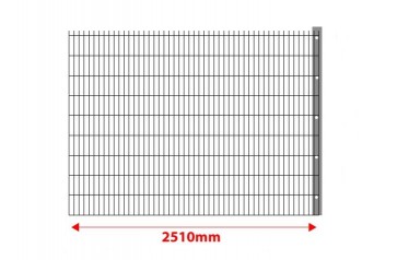 Erweiterung um 2,5 m mit Pfosten für 8-6-8 mm Doppelstabmatten Set 2030mm hoch