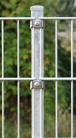  Doppelstabmattenzaun Komplettset, feuerverzinkt, 2,03 m hoch