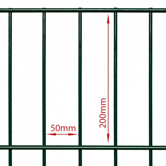  Doppelstabmattenzaun Komplettset, grün, 1,23 m hoch, 15 m lang