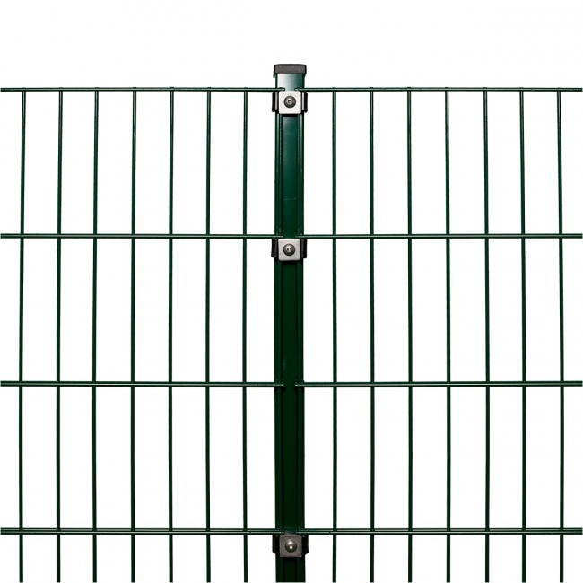  Doppelstabmattenzaun Komplettset, grün, 1,63 m hoch, 20 m lang