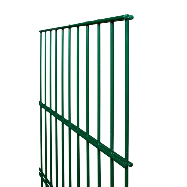 Doppelstabmattenzaun Gittermatten Komplett-Set Grün Höhe 123cm Länge 15m