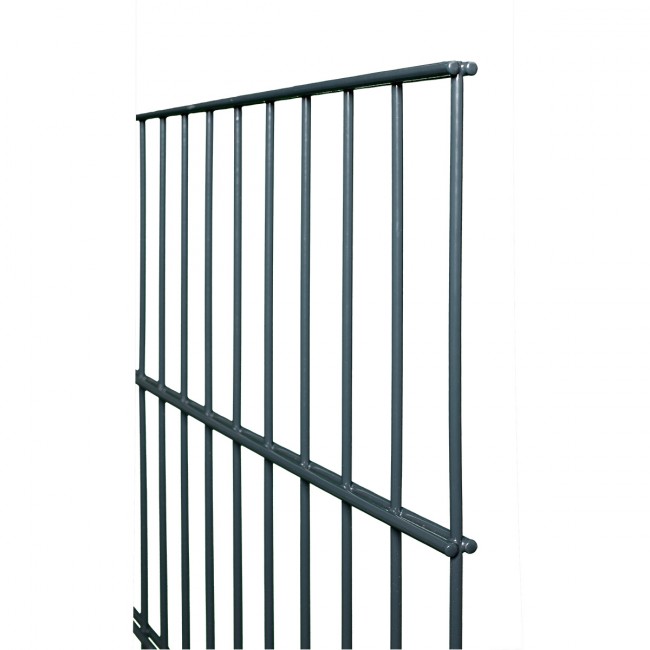  Doppelstabmattenzaun Komplettset, anthrazit, 1,63 m hoch, 20