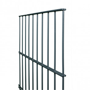 Doppelstabmattenzaun Komplettset, anthrazit, 2,03 m hoch, 60 m lang
