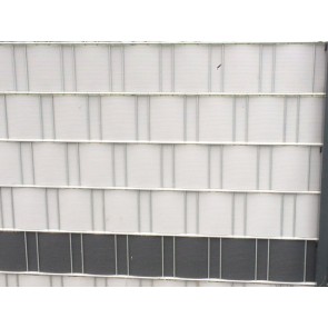 PVC Sichtschutzstreifen für Doppelstabmatten, hellgrau, schwere Ausführung, 50m Rolle