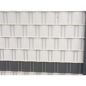 PVC Sichtschutzstreifen für Doppelstabmatten, schwere Ausführung, 50 m Rolle, Zink/Grau